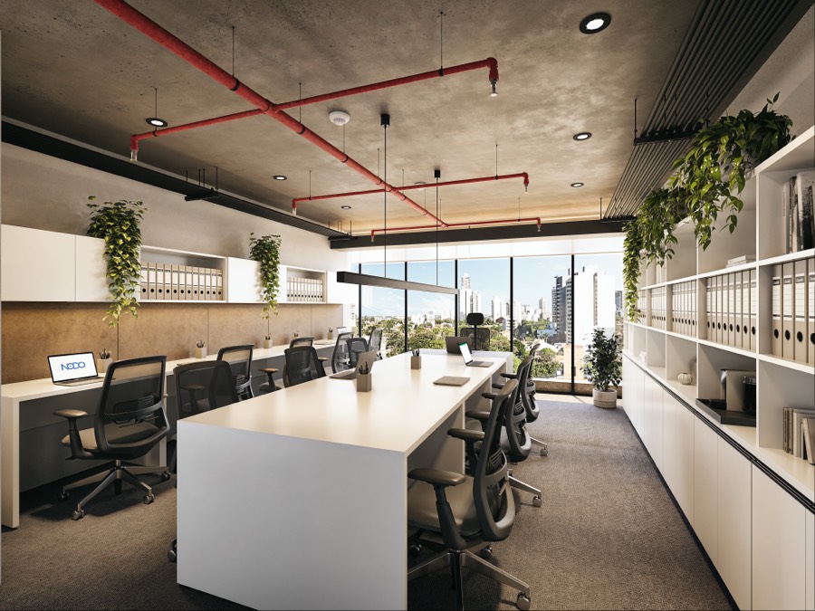 Render de la oficina Tipo H-C