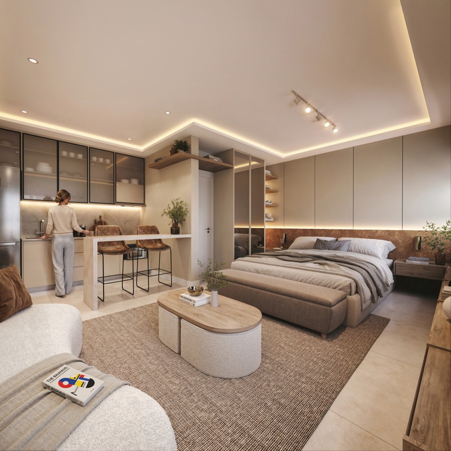 Render de monoambiente