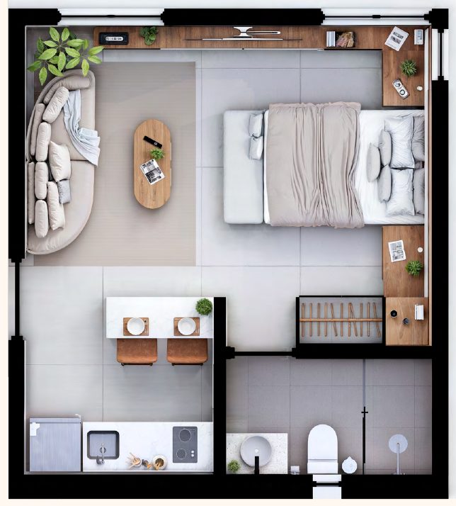 Plano del monoambiente